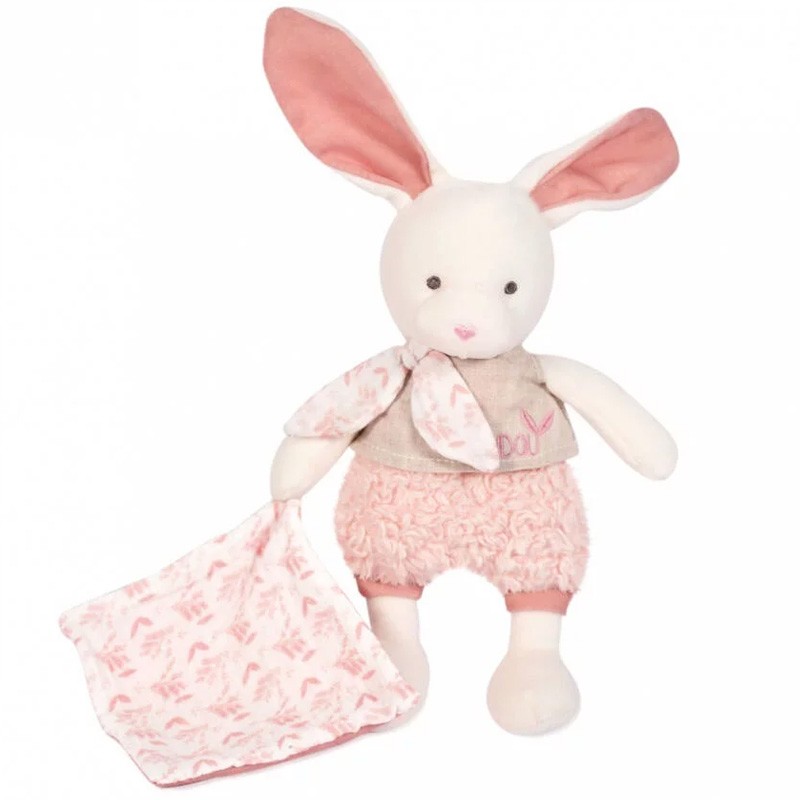 Lapin Avec Doudou Rose Cm Doudou Botanic Bio Bcd Jeux