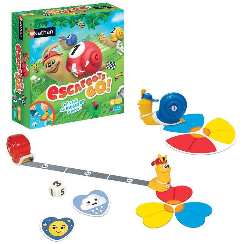 Nathan - Les Escargots Go! - Jeu de société pour enfant dès 4 ans avec 2  modes de jeu : : Jeux et Jouets