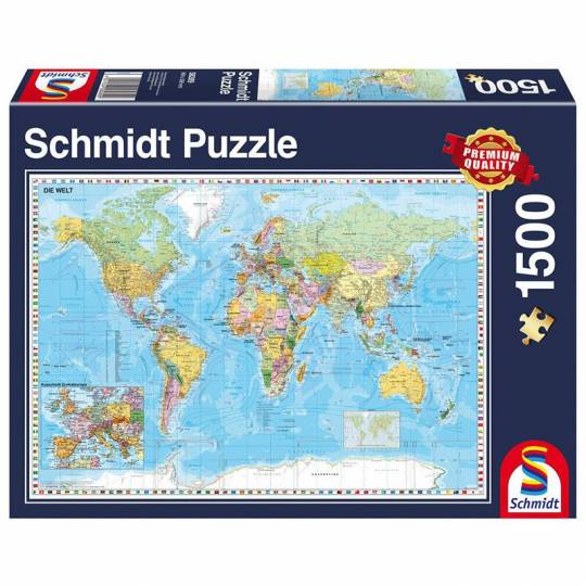 Schmidt Puzzles - Planisphère - 1500 pcs Schmidt - 1