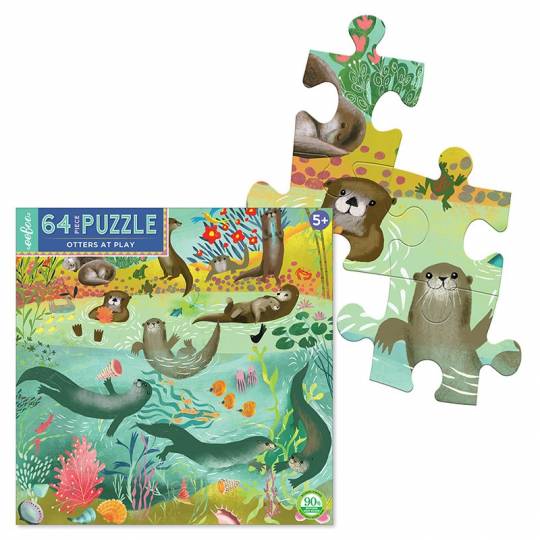 Puzzle Otters at Play - 64 pcs Eeboo - 2