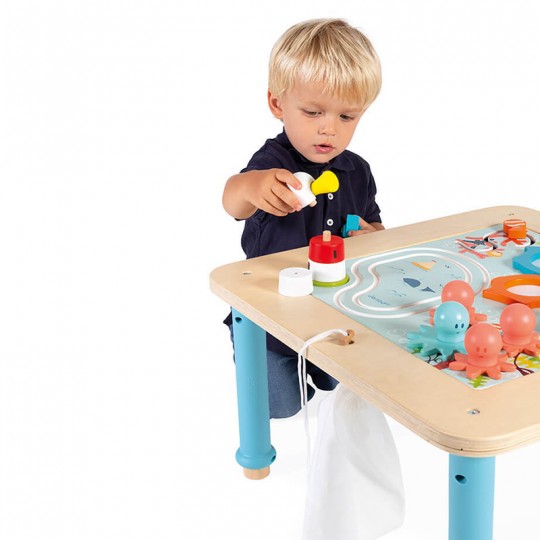 Table activités bois Janod - Table éveil pour bébé jeux