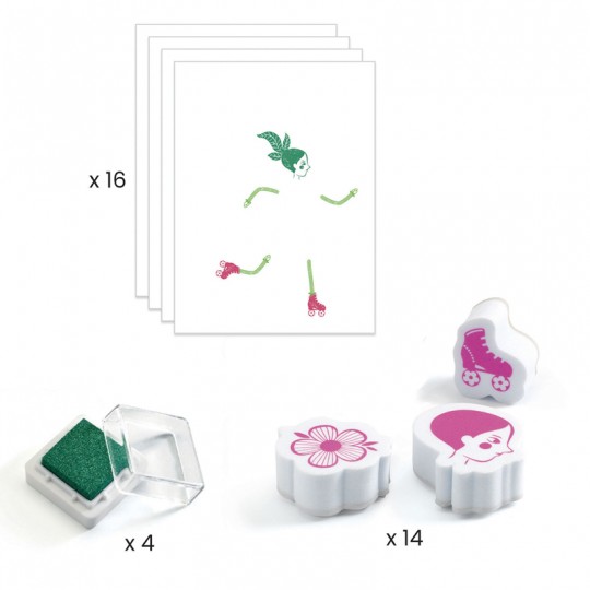 Tampons Mix and Match Flower girls - Djeco Djeco - 3