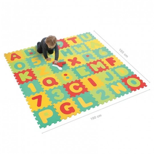 Dalles en mousse lettres et chiffres, jouets 1er age