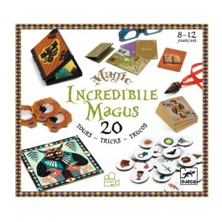 Set de magie - 4 tours et baguette de magicien - Cadeau d'invité fête