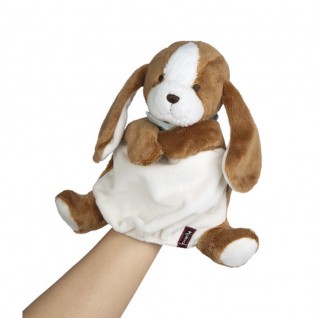 Doudou plat lapin marionnette à doigt 30 cm - Doudou & Co - BCD Jeux