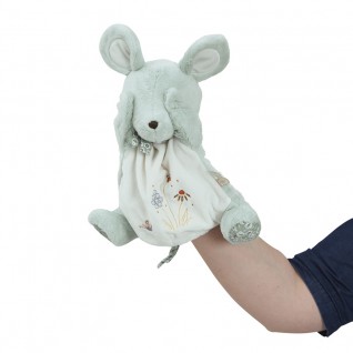 Doudou plat lapin marionnette à doigt 30 cm - Doudou & Co - BCD Jeux