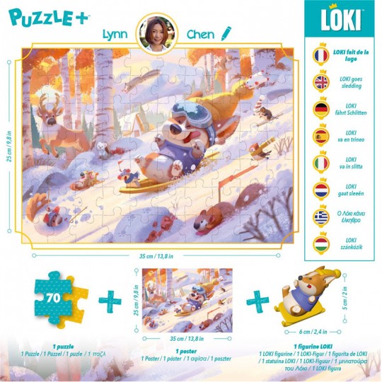 Puzzle+ : LOKI fait de la luge - 70 pcs Loki - 2