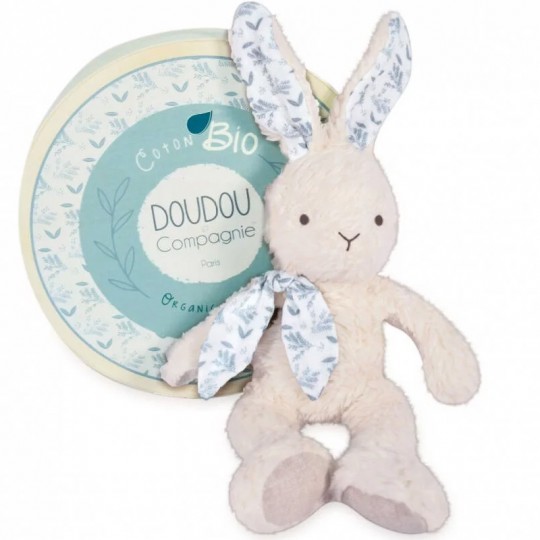 Pantin lapin blanc 25 cm : DOUDOU BOTANIC BIO - Doudou et Compagnie Doudou et compagnie - 2