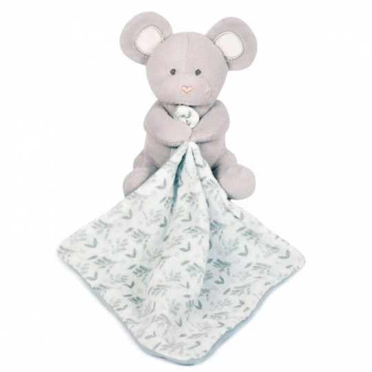 Souris avec doudou vert olive 15 cm : DOUDOU BOTANIC BIO - Doudou et Compagnie Doudou et compagnie - 1