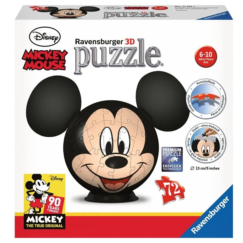 Puzzle 3D Ball 72 pièces - Disney Mickey Mouse Ravensburger : King