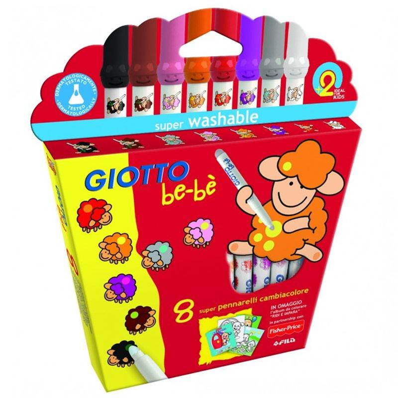GIOTTO 10272 Feutre Coloriage Bebe Maxi School Pack Lavable Capu