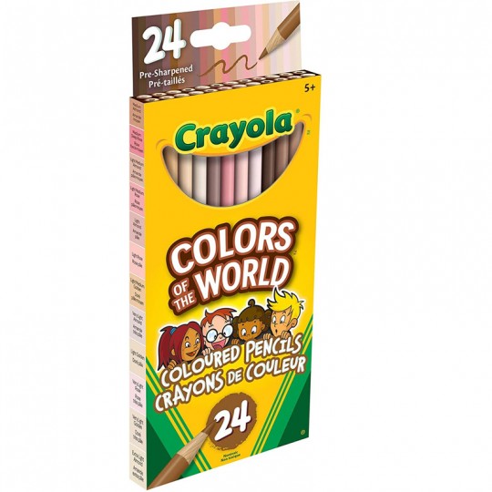 Crayola Lot de 24 crayons de couleur, couleurs du monde, crayons