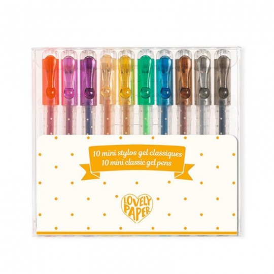 10 Mini Stylos Gel Classique Lovely Paper - Djeco Djeco - 1