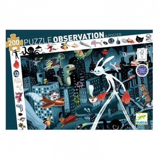 Puzzle d'observation 200 pcs Night City 2 - Djeco Djeco - 1