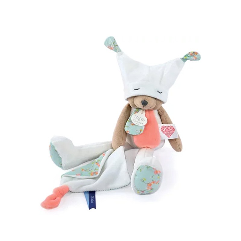 Doudou ours mouchoir 3 histoires Blanc Doudou et Compagnie BCD