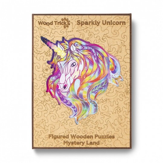 Puzzle en bois Licorne scintillante 176 pcs - Wood Trick Wood Trick - 1