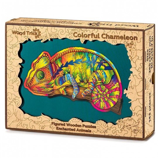 Puzzle en bois Caméléon coloré 143 pcs - Wood Trick Wood Trick - 1