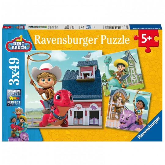 Puzzles 3x49 p - Jon, Min et Miguel / Dino Ranch Ravensburger - 1