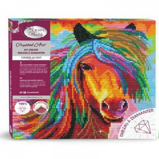 Crystal Art - Kit Tableau Broderie diamant 30 x 30 cm Chevaux Crystal Art - 2