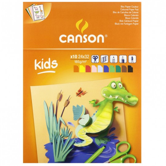 Bloc Canson Création Couleur Kids 10 Feuilles 24x32 185 g 10 couleurs Canson - 1