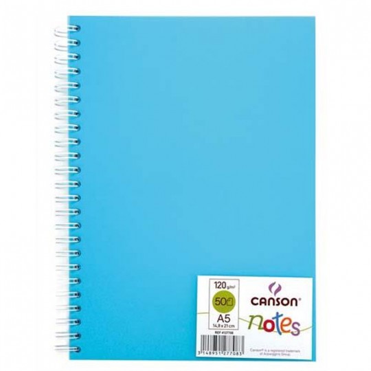 Carnet Notes Canson 50 feuilles A5 120 g Bleu Canson - 1