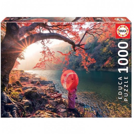 Puzzle 1000 pcs Lever de soleil sur le fleuve Katsura, Japon - Educa Educa - 1