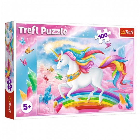 Puzzle 100 pcs Dans le monde de cristal des Licornes - Trefl TREFL - 1