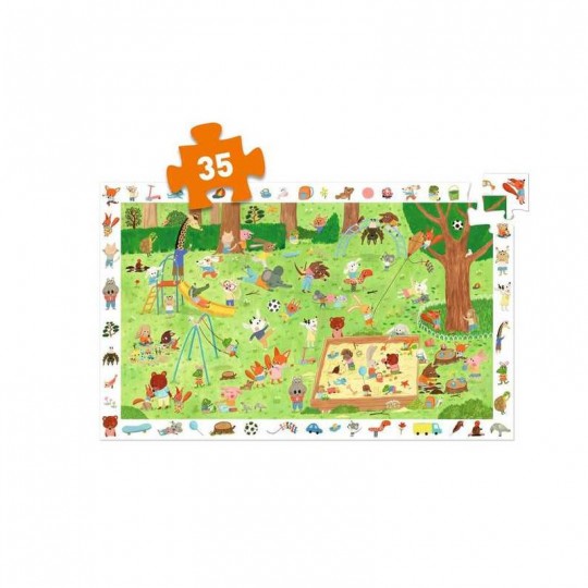 Puzzle d'Observation Le square des petits amis 35 pcs - Djeco Djeco - 1