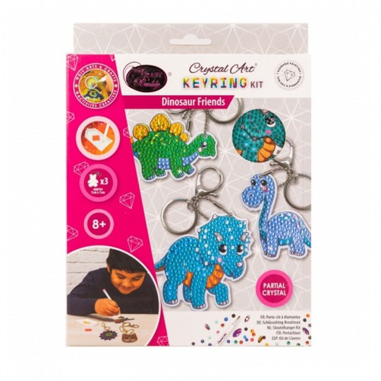 CRYSTAL ART Kit Porte clés x3 Dinosaures Crystal Art - 2