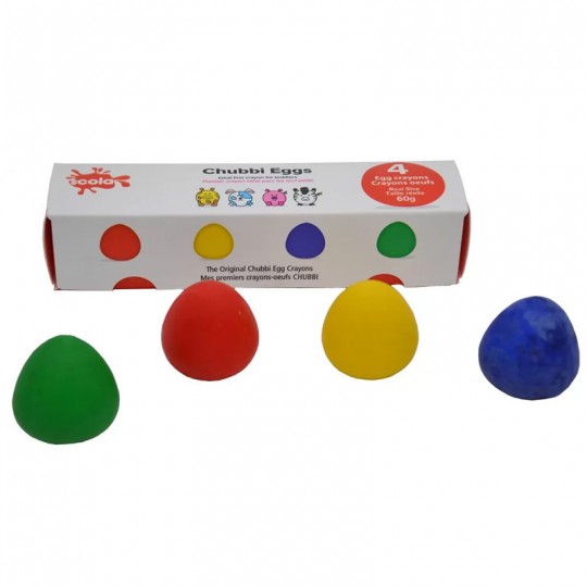 Boîte de 4 crayons-Oeufs cire assortis - Scola Scola - 1