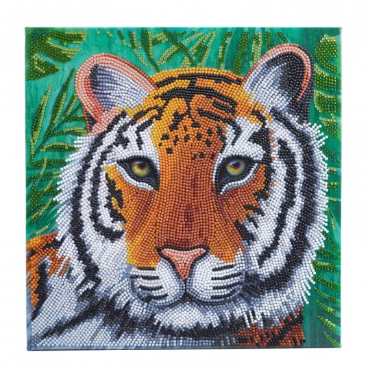 CRYSTAL ART Kit tableau broderie diamant 30x30cm-Tigre dans la jungle Crystal Art - 1