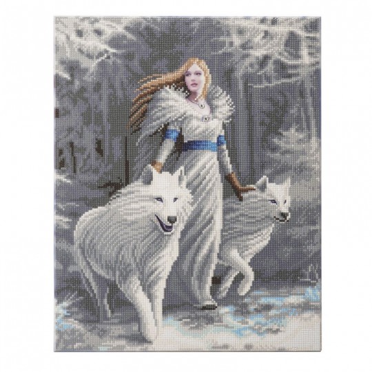 CRYSTAL ART Kit tableau broderie diamant 40x50cm-Anne Stokes Loups Crystal Art - 1