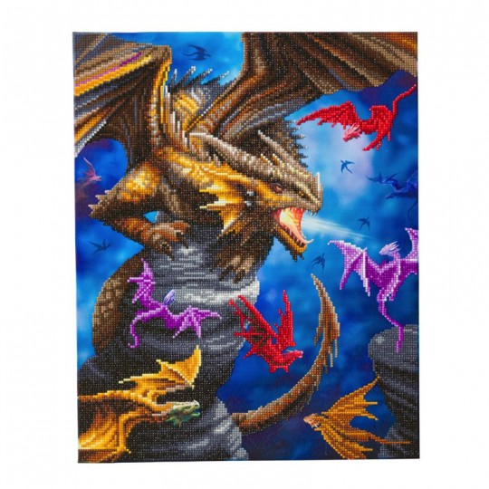 CRYSTAL ART Kit tableau broderie diamant 40x50cm-Anne Stokes Dragons Crystal Art - 1