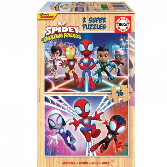 Puzzles bois 2×16 pcs Spidey & His Amazing Friends Educa - 1