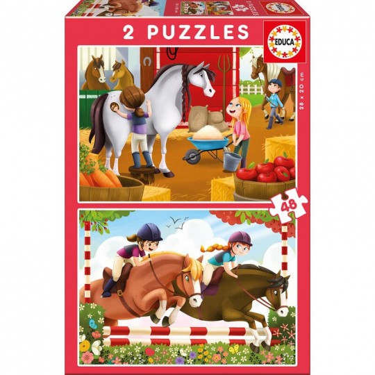 Puzzles 2×48 pcs Chevaux - Educa Educa - 1