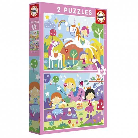 Puzzles 2x48 pcs Licornes et sirènes - Educa Educa - 1