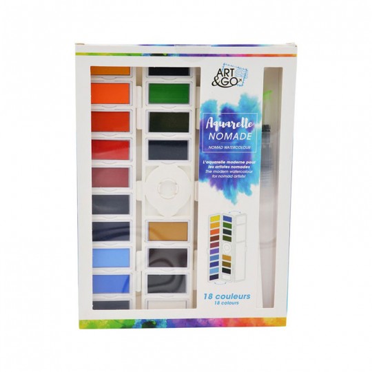 ART & GO Palette Aquarelle nomade Accordéon - 18 couleurs Art&Go - 1