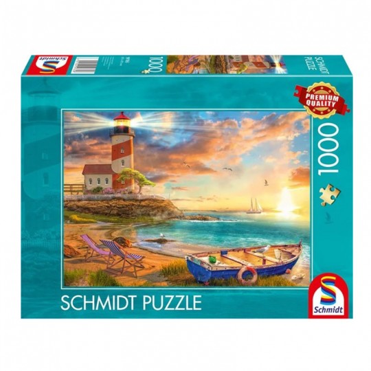 Puzzle 1000 pcs Coucher de soleil sur la baie du phare - Puzzles Schmidt Schmidt - 1