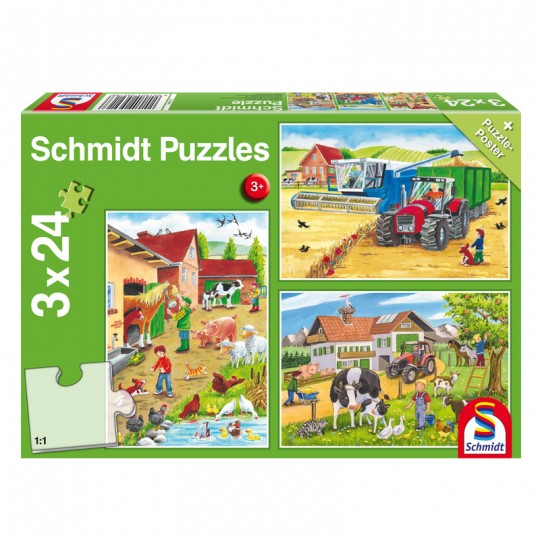 Puzzle 3x24 pcs À la ferme - Puzzles Schmidt Schmidt - 1