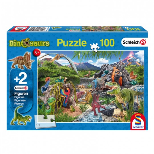 Puzzle 100 pcs Dinosaures avec figurine - Puzzles Schmidt Schmidt - 1