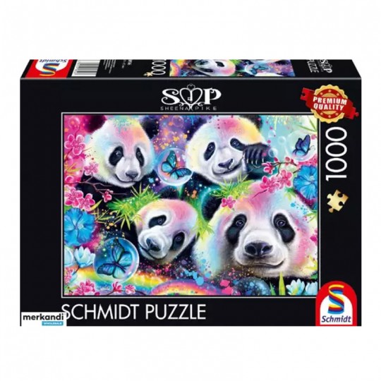 Puzzle 1000 pcs Pandas fluo - Puzzles Schmidt Schmidt - 1