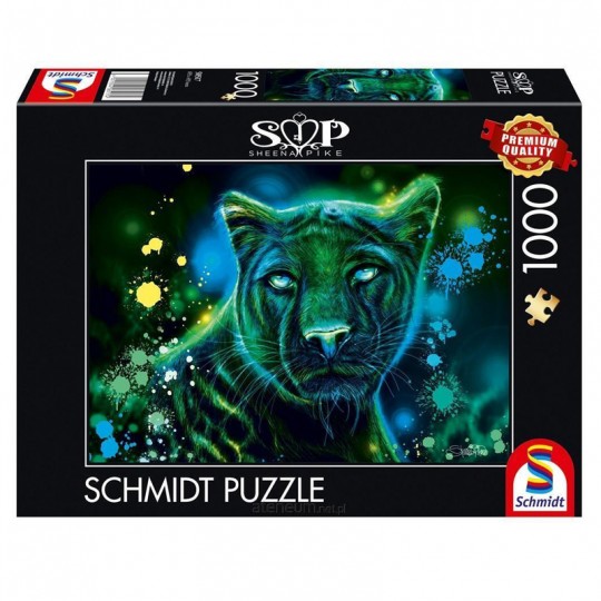 Puzzle 1000 pcs Panthère bleu vert fluo - Puzzles Schmidt Schmidt - 1