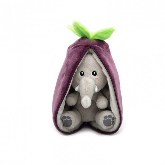 Peluche Flipetz collection Veggie : Aubergine et Velvet l'éléphant Les Déglingos - 1