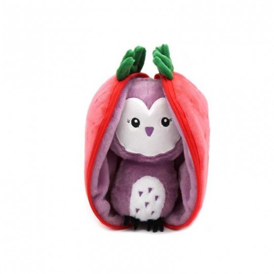 Peluche Flipetz collection Veggie : Fraise et Violet la chouette Les Déglingos - 1