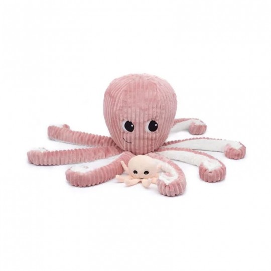 Peluche Les Ptipotos : Pieuvre Filou maman et son bébé rose Les Déglingos - 2