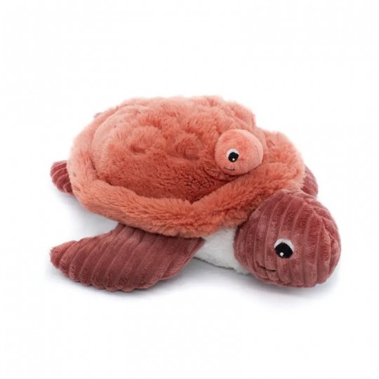 Peluche Les Ptipotos : Tortue Sauvenou maman et son bébé terracotta Les Déglingos - 2