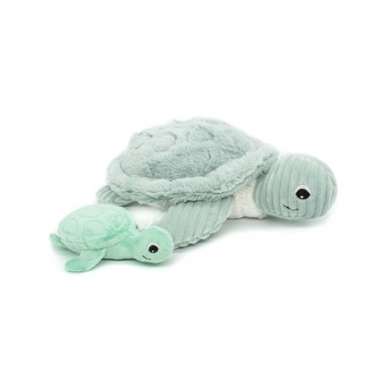 Peluche Les Ptipotos : Tortue Sauvenou maman et son bébé menthe Les Déglingos - 2