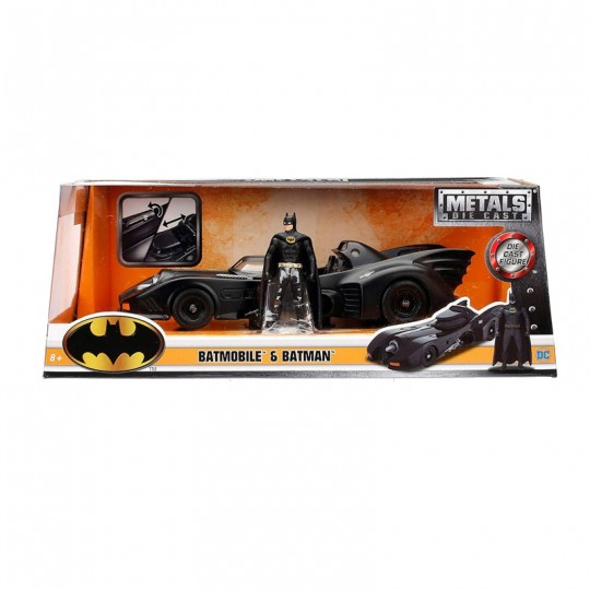 Miniature 1:24 DC Comics Batmobile Batman figure black 1989 - Solido Jada Toys - 1