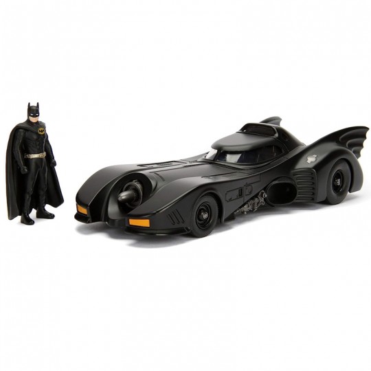 Miniature 1:24 DC Comics Batmobile Batman figure black 1989 - Solido Jada Toys - 2