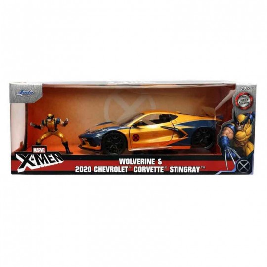 Miniature 1:24 Marvel Chevrolet Corvette Wolverine figure bi-color 2020 - Solido Jada Toys - 1